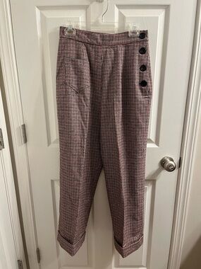 Vivien of Holloway Red and Black Checked Katherine Trousers